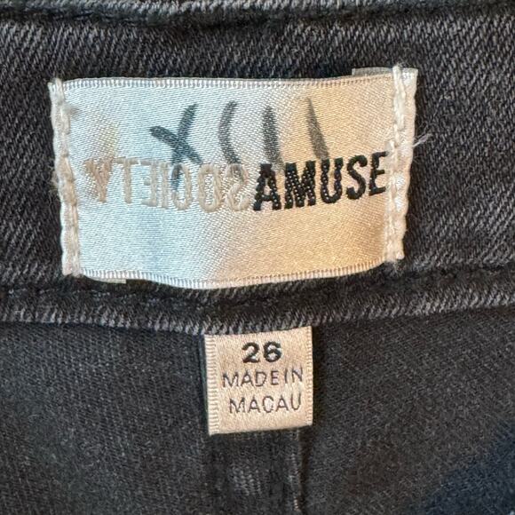 *New* AMUSE SOCIETY Cropped Demi Bootcut Size 28 Washed Black Grunge Street Goth - Picture 3 of 9
